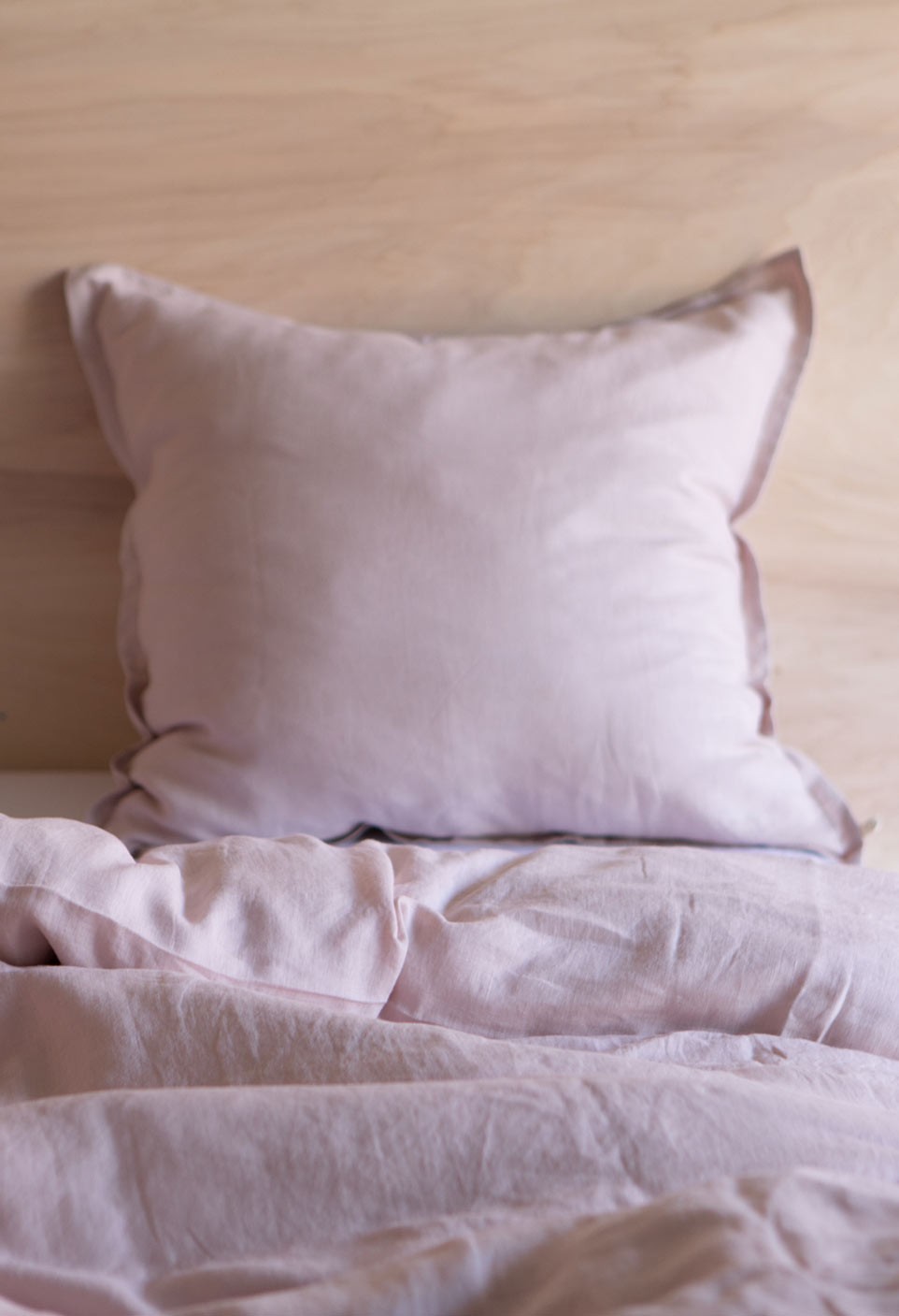 Washed Linen Duvet Cover Pink Dragée