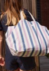 The XXL indigo stripes cotton beach bag