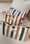 Emeraude Striped Pouch with Handle