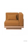 FAUTEUIL D'ANGLE  FINITION CHÊNE NATUREL LIN CURRY