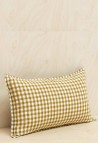 LINEN TAORMINA CUSHION  VICHY CURRY WITH FILLING_MARKETPLACE