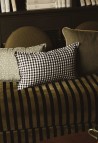 30x50 cm Cushion Cover Washed Linen Vichy Black