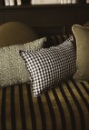 Housse de Coussin 30x50 cm - Lin Lavé Vichy Black