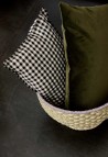 Housse de Coussin 30x50 cm - Lin Lavé Vichy Black