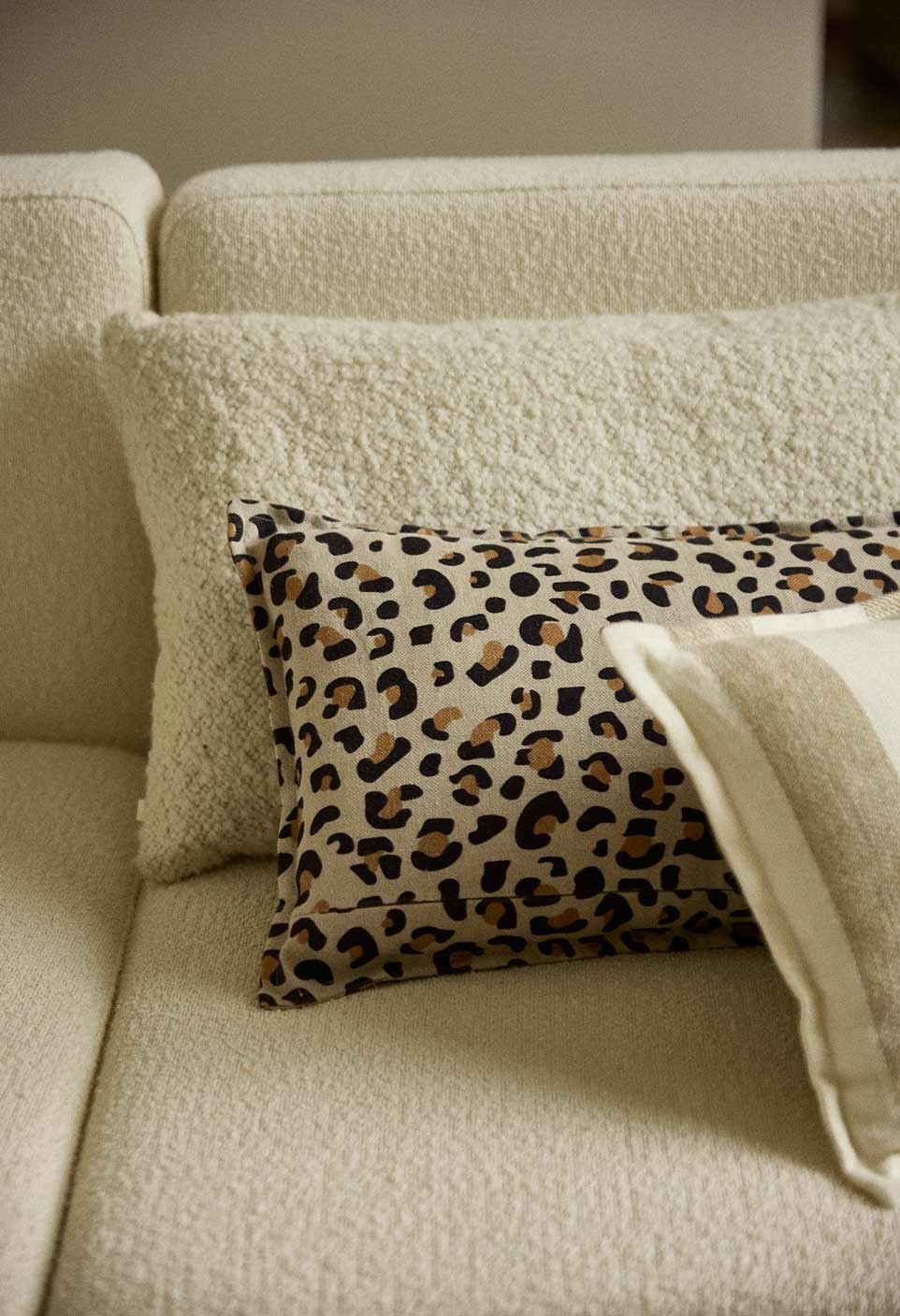 Cushion Cover Leopard Linen 50x50 cm