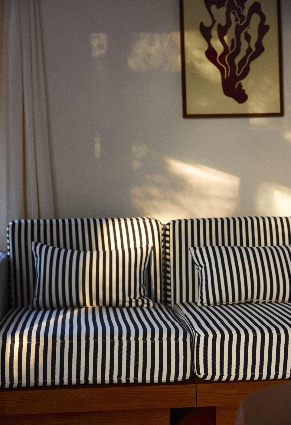 Cushion Cover Taormina Black Stripes in Cotton