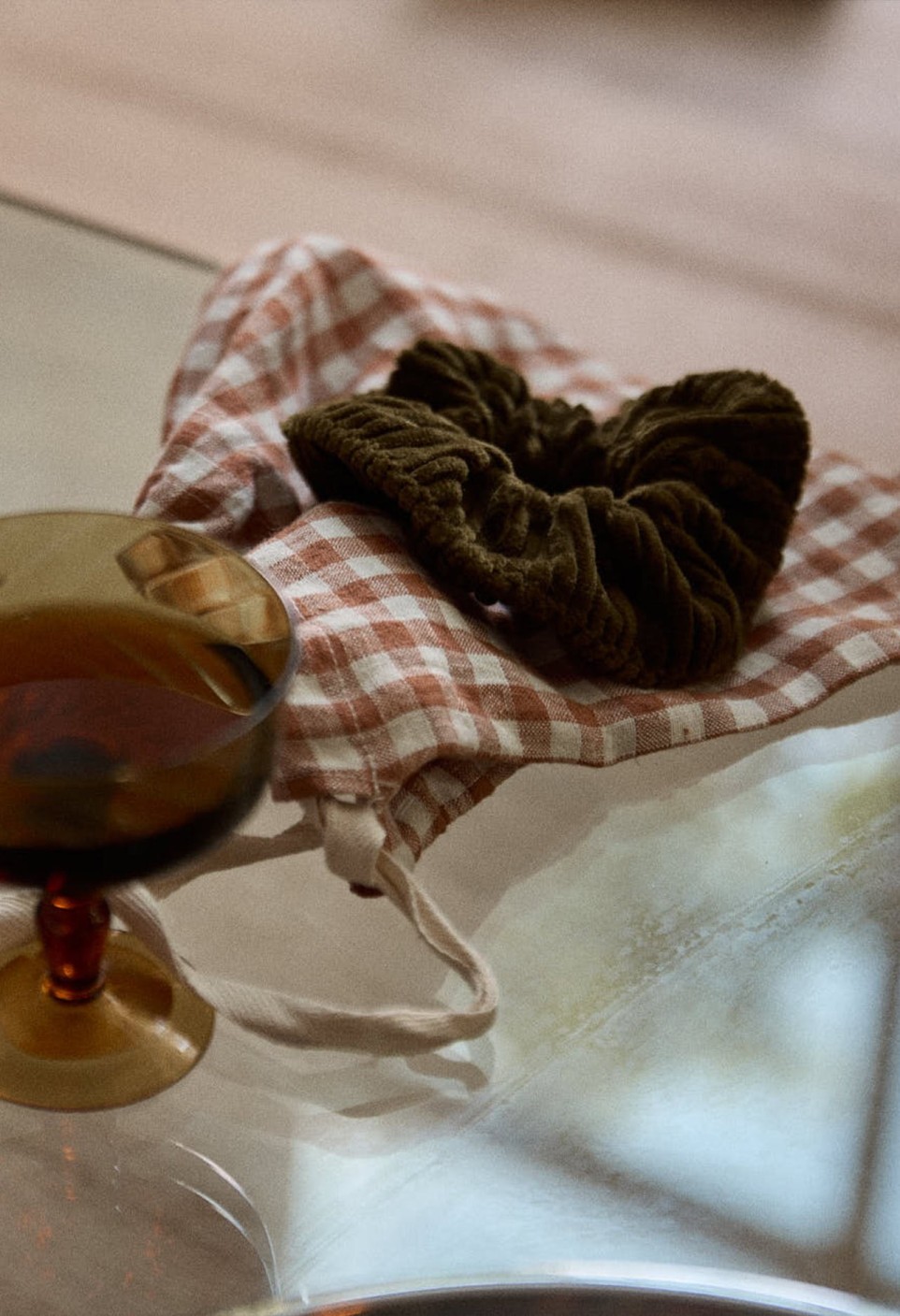 CHOUCHOU  EN VELOURS OLIVE_MARKETPLACE