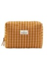Clay Vichy Cotton Toiletry Bag