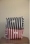 Red Striped Cotton Toiletry Bag