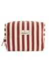 Trousse de Toilette à Rayures Rouges en Coton