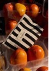 Trousse de Beauté à Rayures Noires en Coton