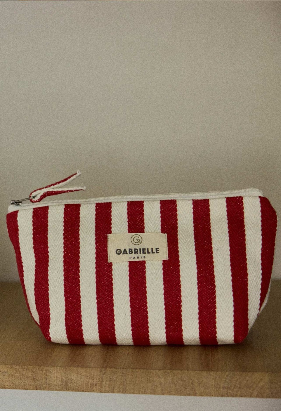 COTTON BEAUTY POUCH  RAYURES ROUGES_MARKETPLACE