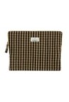 Coffee Vichy Cotton Computer Pouch