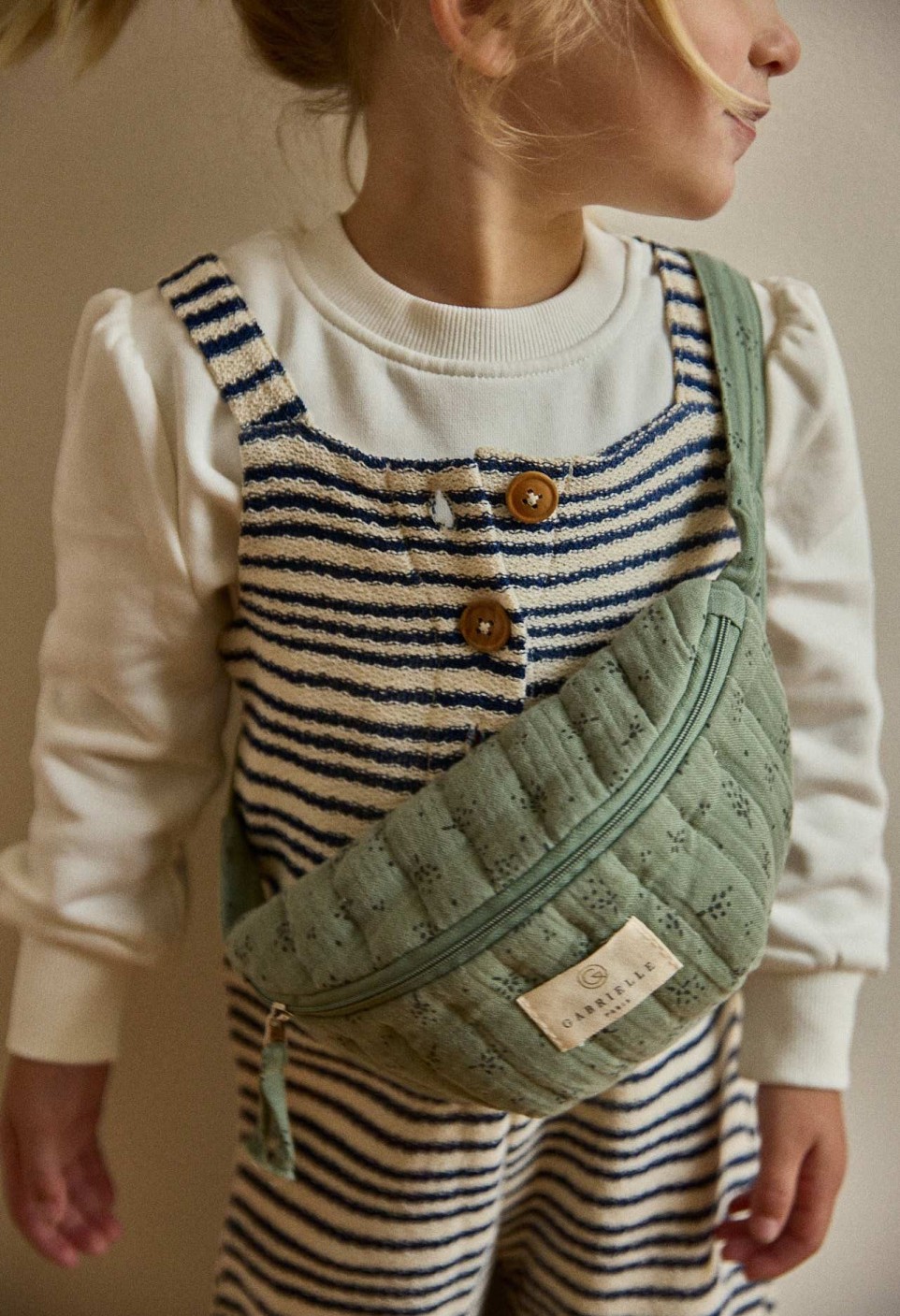 Kids' Eucalyptus Étincelle Cotton Gauze Waist Bag