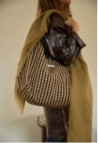 Coffee Vichy Cotton Handbag