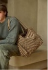 Coffee Vichy Cotton Handbag