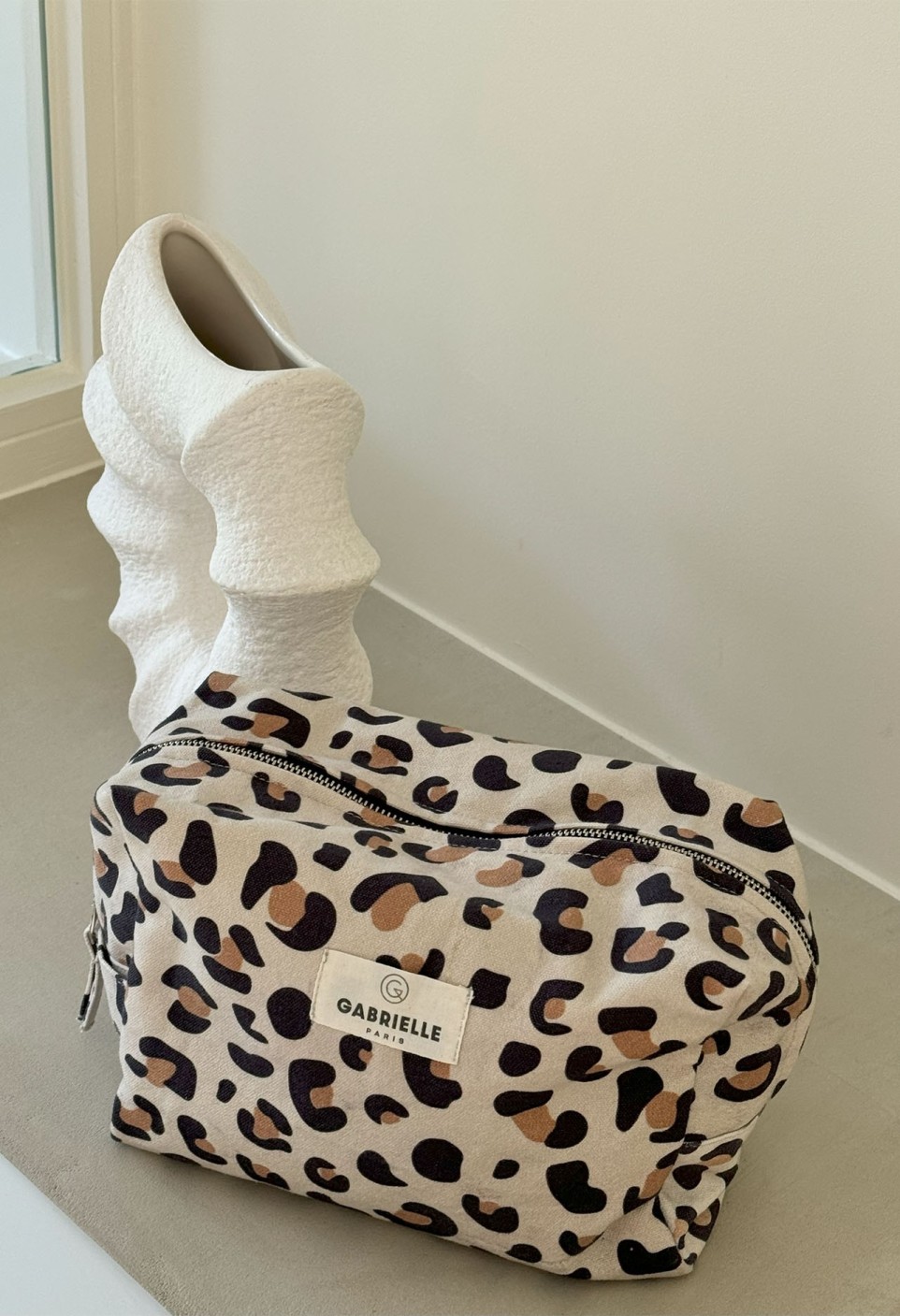 Leopard Cotton Toiletry Bag