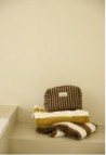 Coffee Vichy Cotton Toiletry Bag