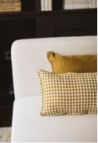 LINEN TAORMINA CUSHION COVER  VICHY CURRY_MARKETPLACE