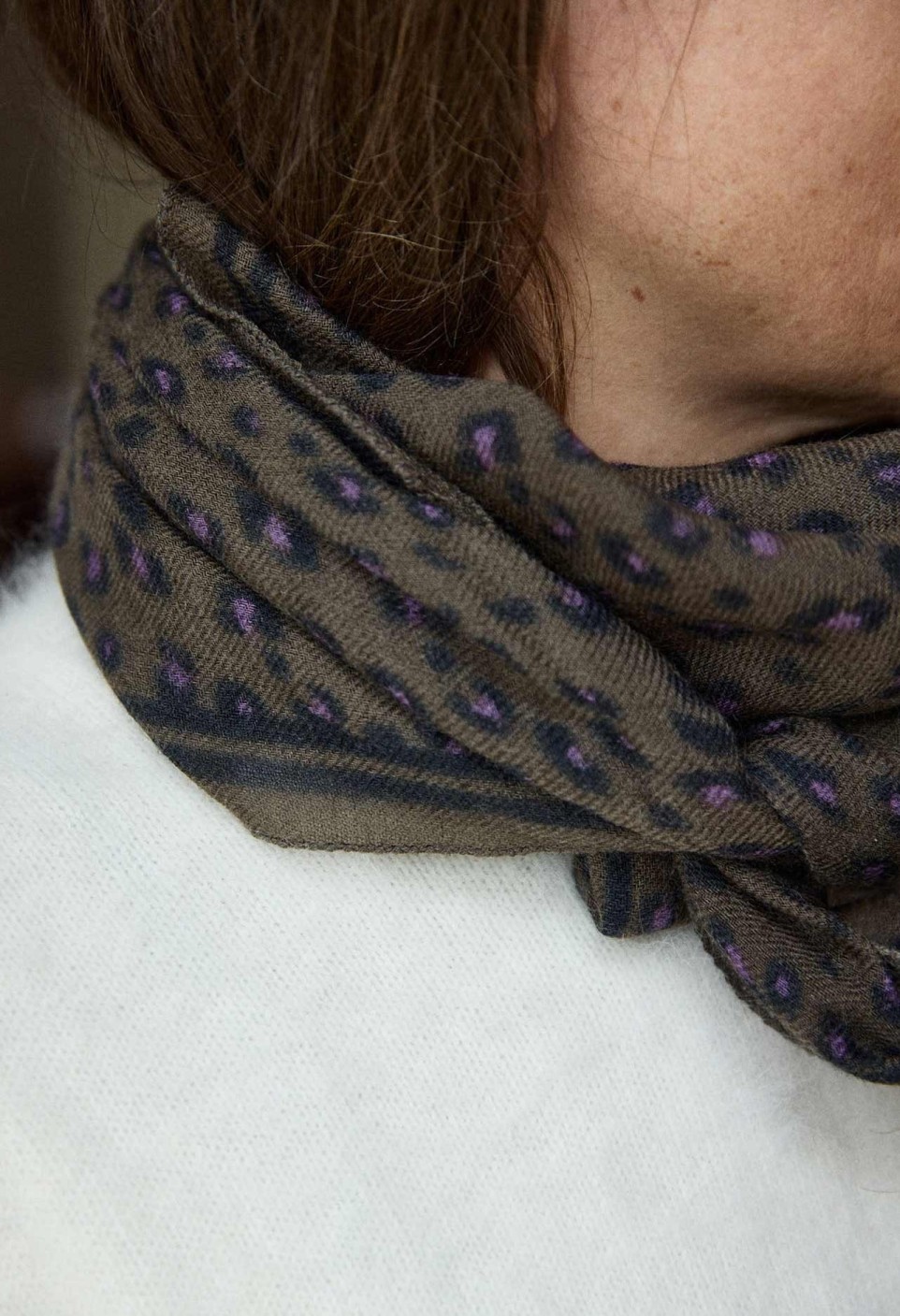 Leopard Forest Wool Scarf