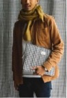 Black Vichy Cotton Computer Pouch