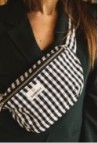 Cotton Vichy Black waist bag - 100% cotton
