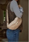 Cotton Vichy Camel Waist Bag - 100% cotton