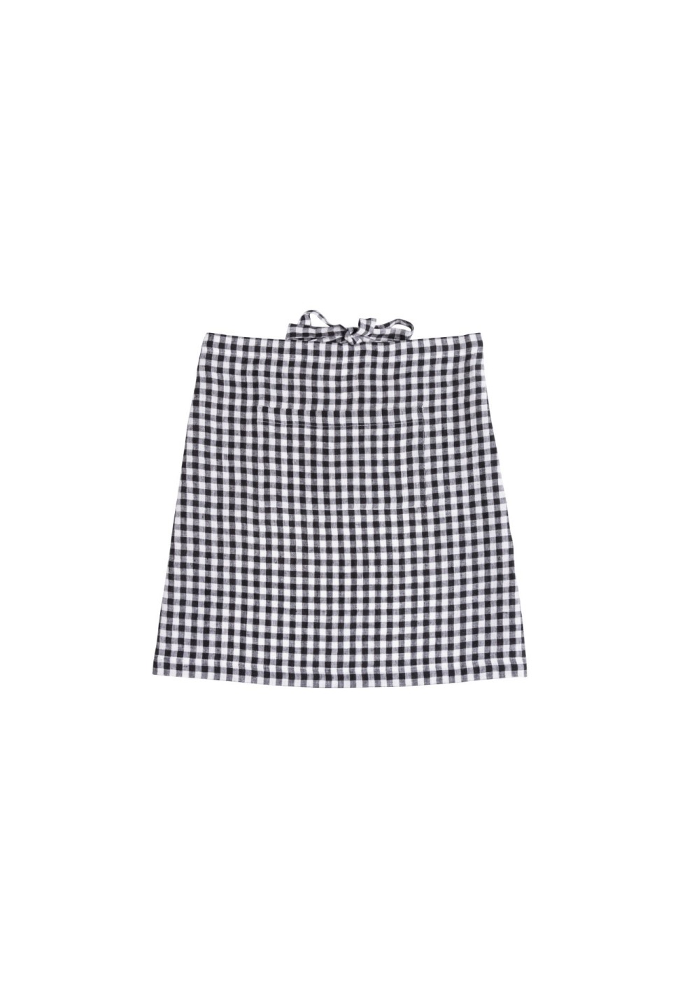 Tablier en lin lavé Vichy Black - 100% lin