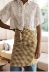 Washed linen Vichy Curry Apron - 100% linen