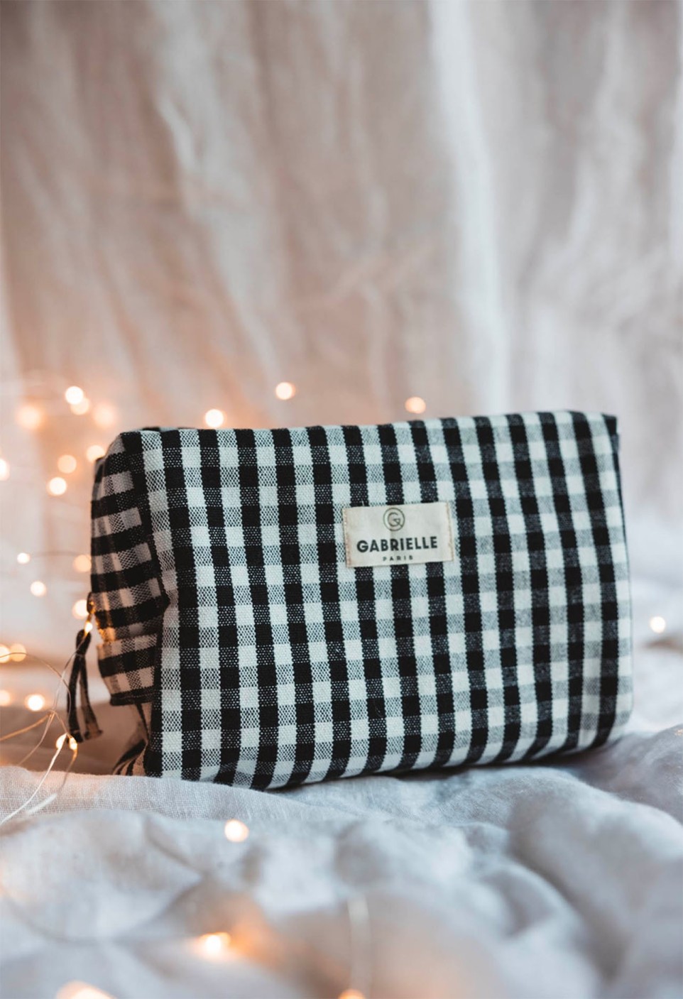 TROUSSE DE TOILETTE  EN COTON VICHY BLACK_MARKETPLACE