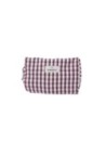 Burgundy Vichy Cotton Toiletry Bag