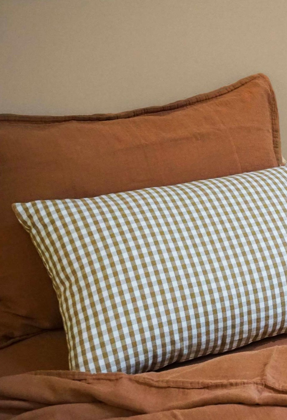 HOUSSE DE COUETTE 1 PERSONNE  EN GAZE DE COTON TERRACOTTA_MARKETPLACE