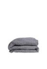 Washed Linen Duvet Cover Single Vichy Black