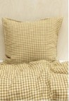 Washed Linen Duvet Cover Vichy Curry