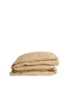 Washed Linen Duvet Cover Single Vichy Curry