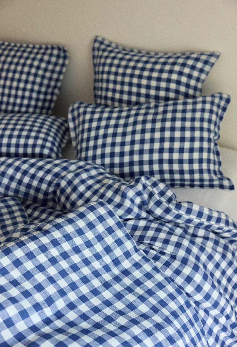 WASHED LINEN DUVET COVER  VICHY XL BLEU_MARKETPLACE