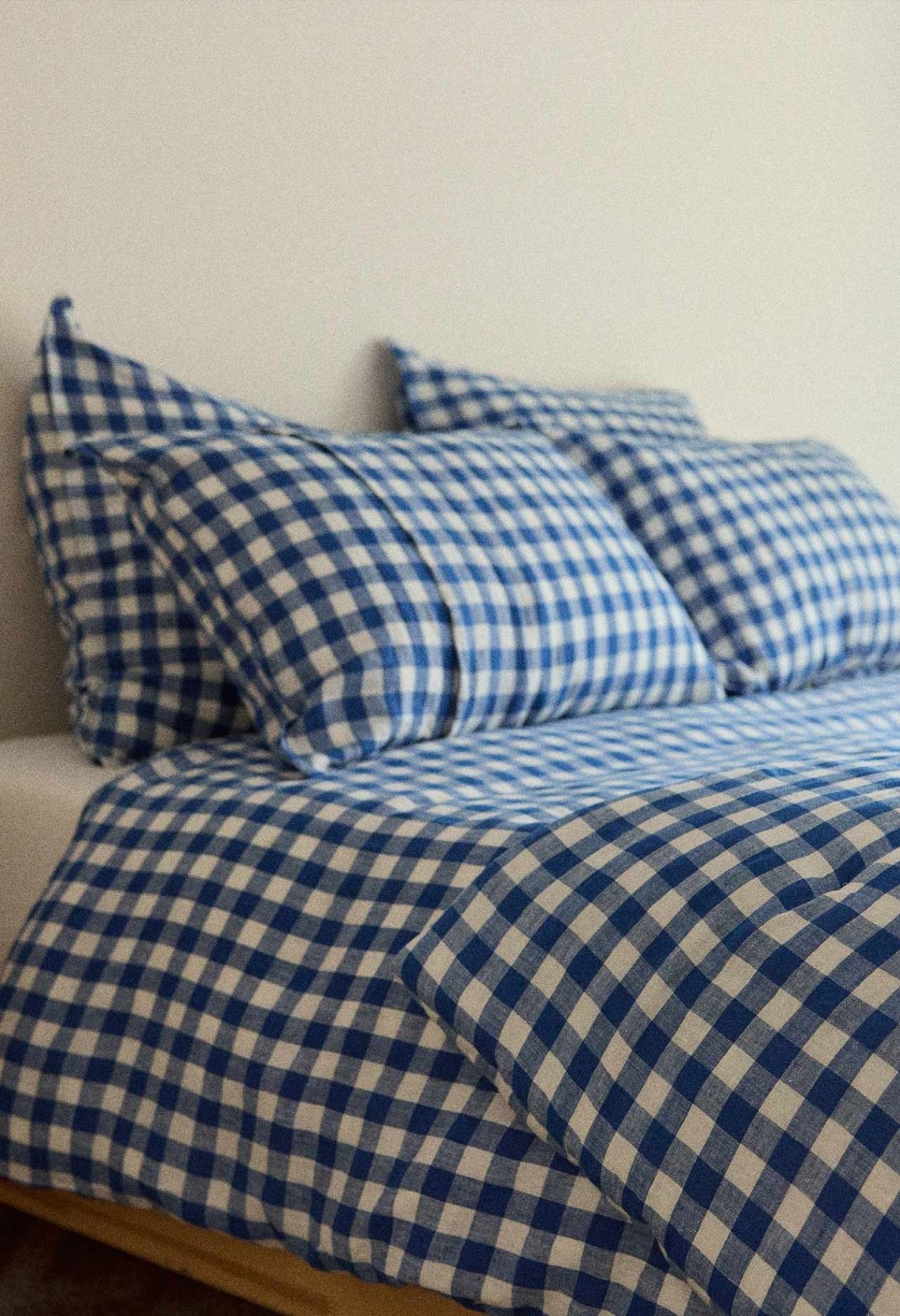 WASHED LINEN DUVET COVER  VICHY XL BLEU_MARKETPLACE