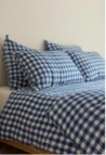 WASHED LINEN DUVET COVER  VICHY XL BLEU_MARKETPLACE