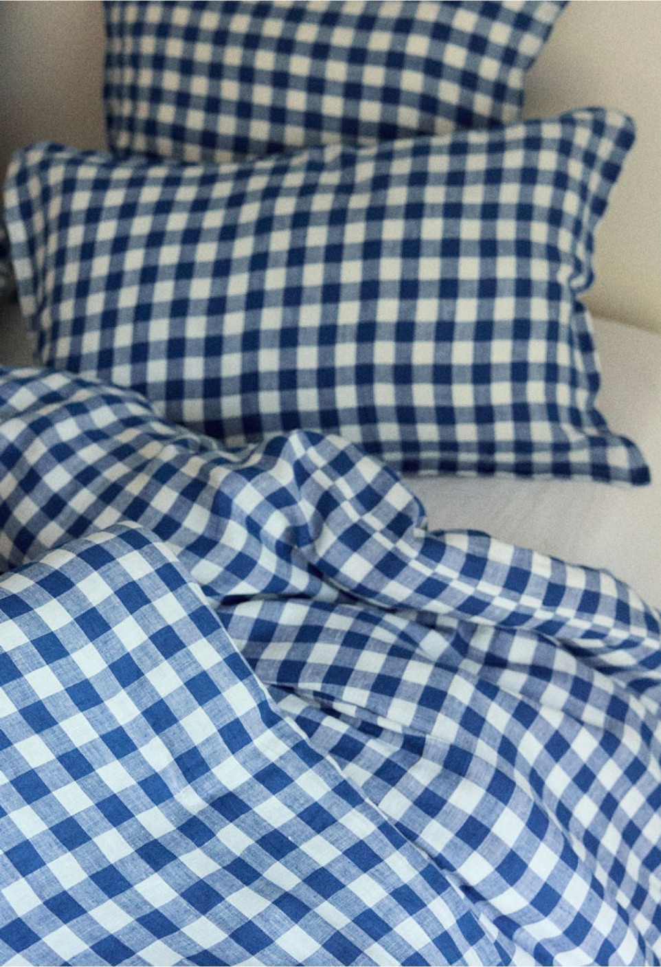HOUSSE DE COUETTE 1 PERSONNE  EN LIN VICHY XL BLEU_MARKETPLACE