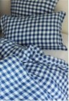 HOUSSE DE COUETTE 1 PERSONNE  EN LIN VICHY XL BLEU_MARKETPLACE