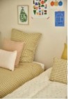 LINEN EUROSHAM & PILLOWCASE  VICHY CURRY_MARKETPLACE