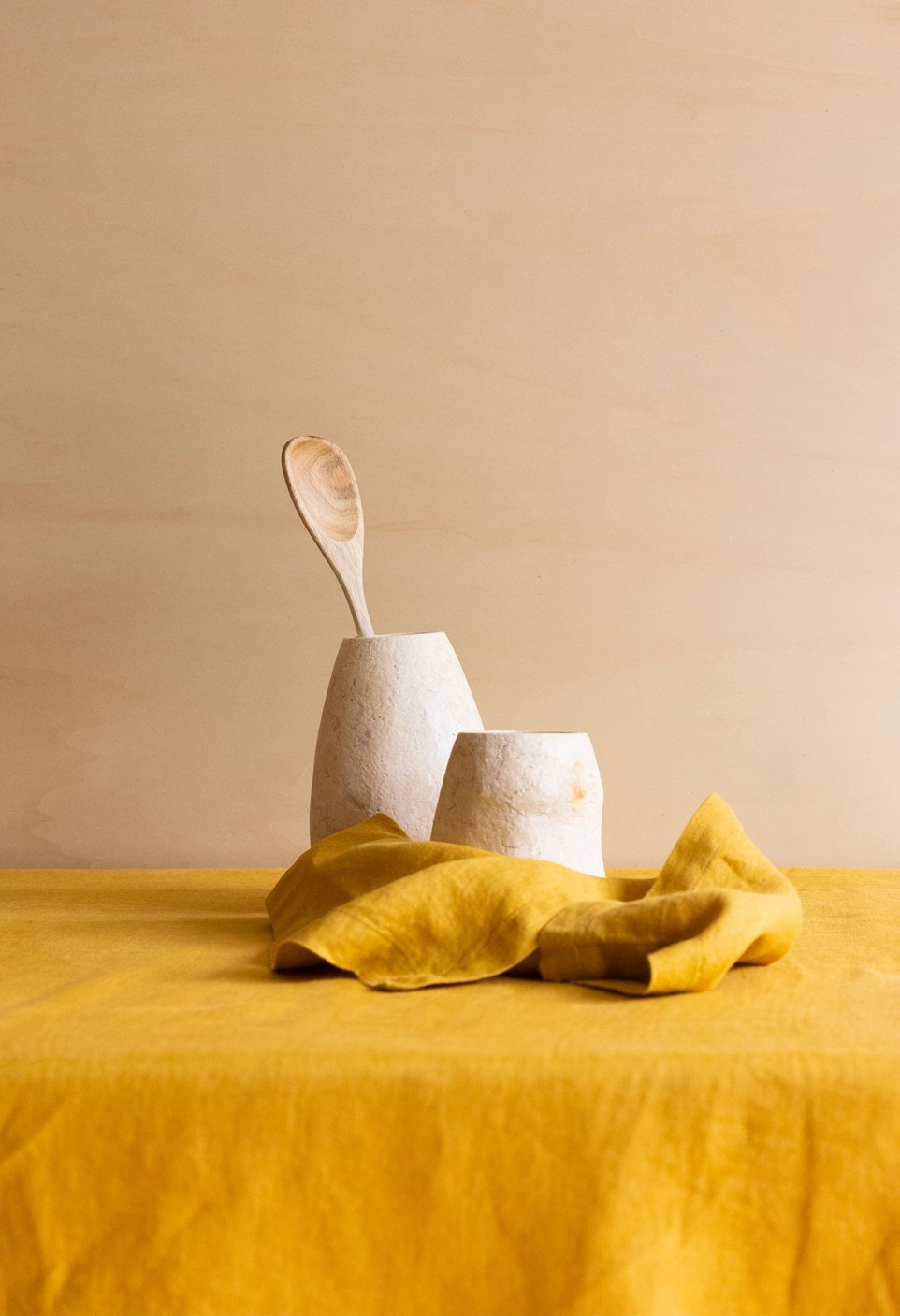 Curry Washed Linen Tablecloth - 100% linen