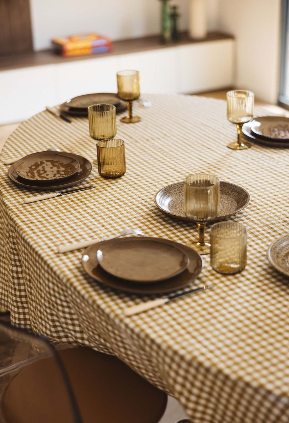 LINEN TABLECLOTH  VICHY CURRY_MARKETPLACE