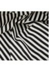 Black Striped Cotton Curtain