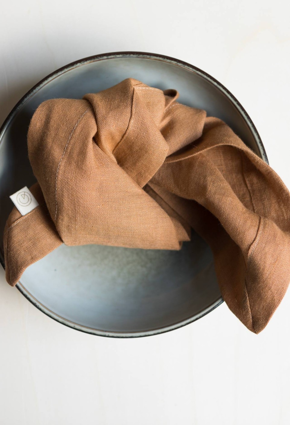 Washed linen napkin tabac - 100% linen