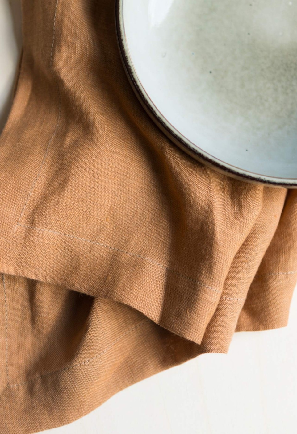 Washed linen napkin tabac - 100% linen