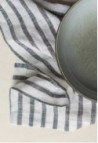 SERVIETTE DE TABLE  LARGE RAYURE BLACK/MILK_MARKETPLACE