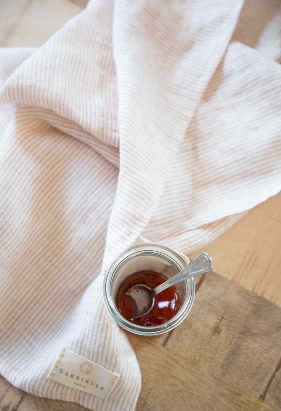 SERVIETTE DE TABLE  FINE RAYURE GLAISE/MILK_MARKETPLACE