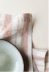 SERVIETTE DE TABLE  LARGE RAYURE GLAISE/MILK_MARKETPLACE