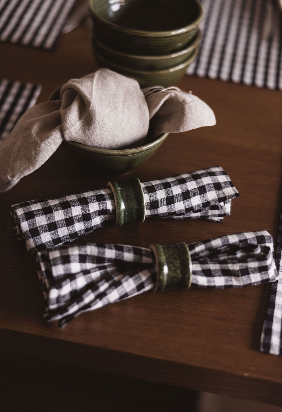 SERVIETTE DE TABLE  VICHY BLACK_MARKETPLACE